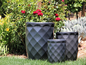 large black plant pot Buy Medium High Diamond Planter Set of 3 – PLANTATOREM
