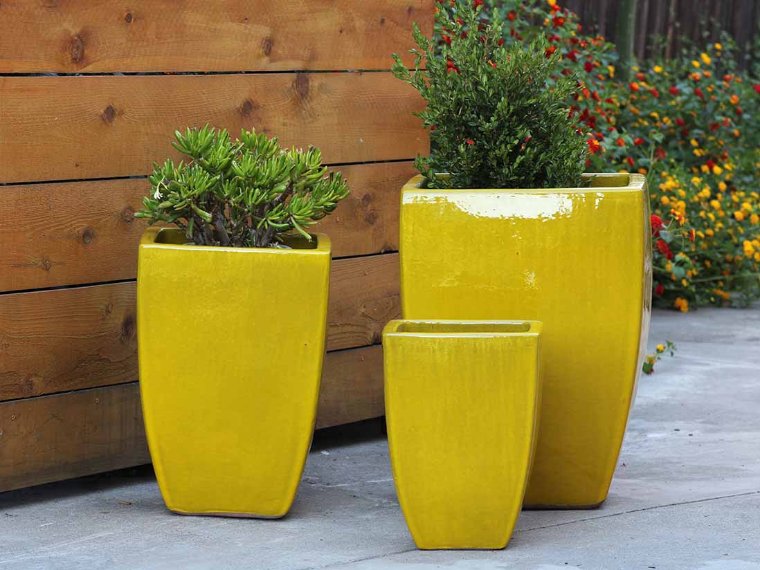 Tall Milano Square Planter By Plantatorem