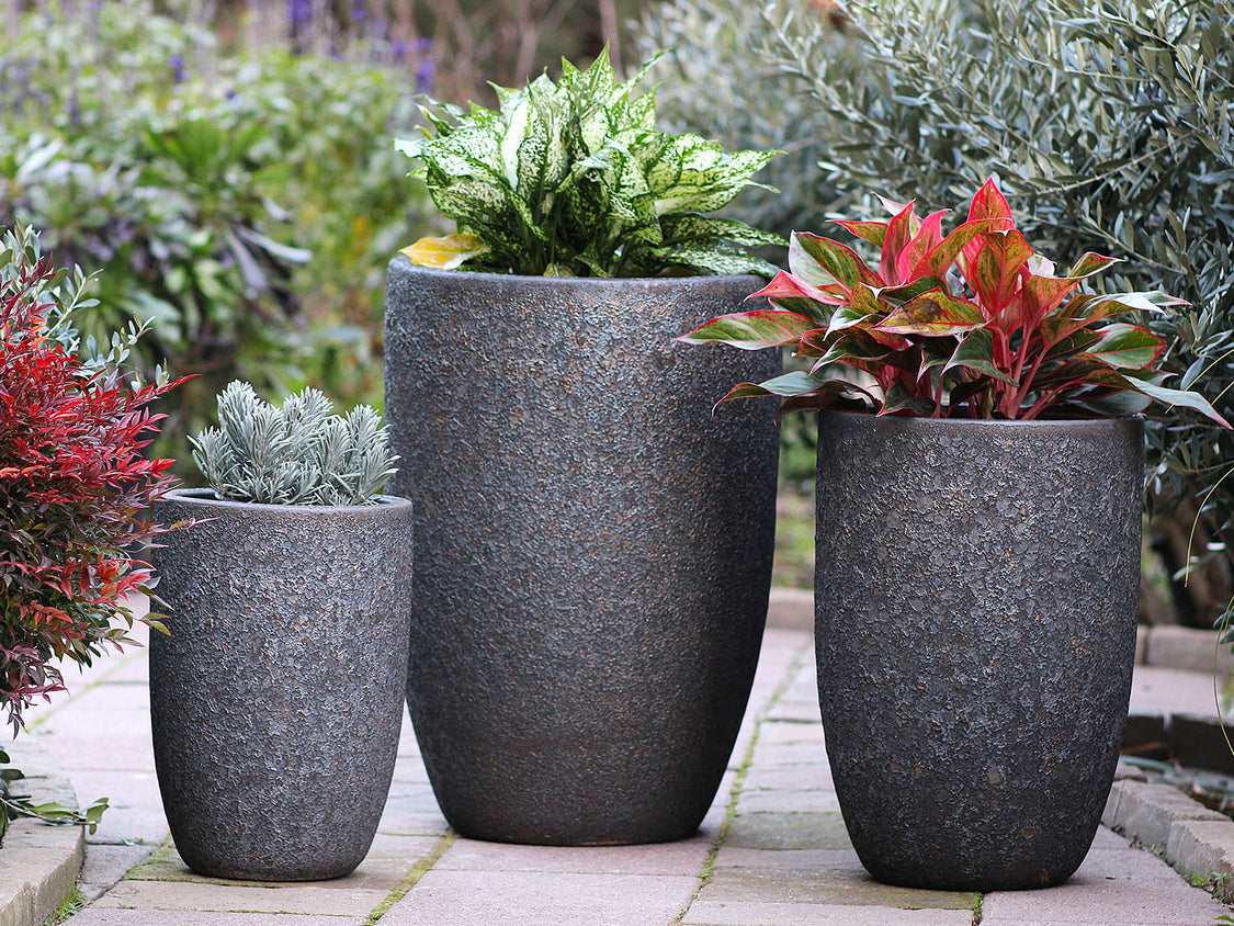 Mid Height Barrel Planter - Set of 3 (Silver Rock)