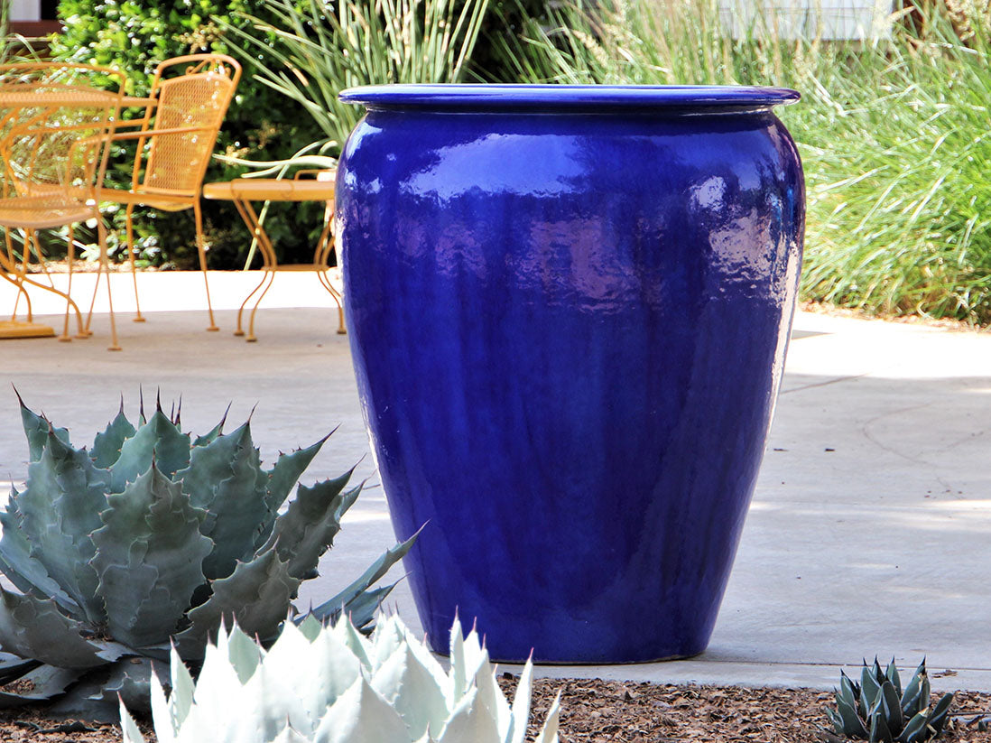 Large outdoor glazed ceramic planters