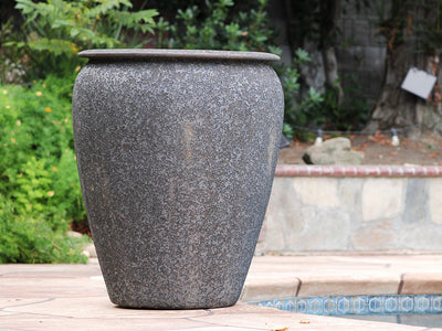 large plant pot bases Buy Extra Large URN Smooth Finish Silver Rock Planter
