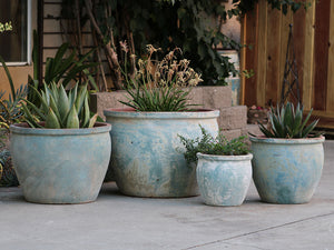 pale blue plant pot Standard Garden Pot By Plantatorem Set of 4 / Heirloom White