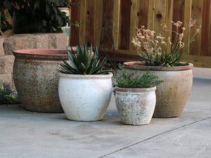 rustic pots for plants Standard Garden Pot By Plantatorem Set of 4 / Heirloom White